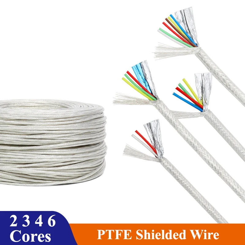 

0.15~0.5mm² High Purity Silver Plated OFC PTFE Shielded Wire 2 3 4 6Cores Hifi Audio DIY Amplifier Speaker Headphone Line Cable