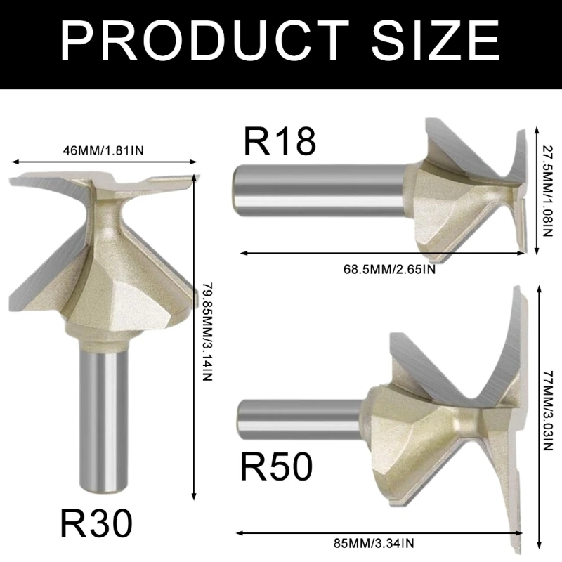 N7MD Arcs Slot Millingเครื่องมือ18/30/50 Router Bit Long Last Alloy Buildสำหรับโลหะไม้และพลาสติกการประมวลผลเครื่องมือ