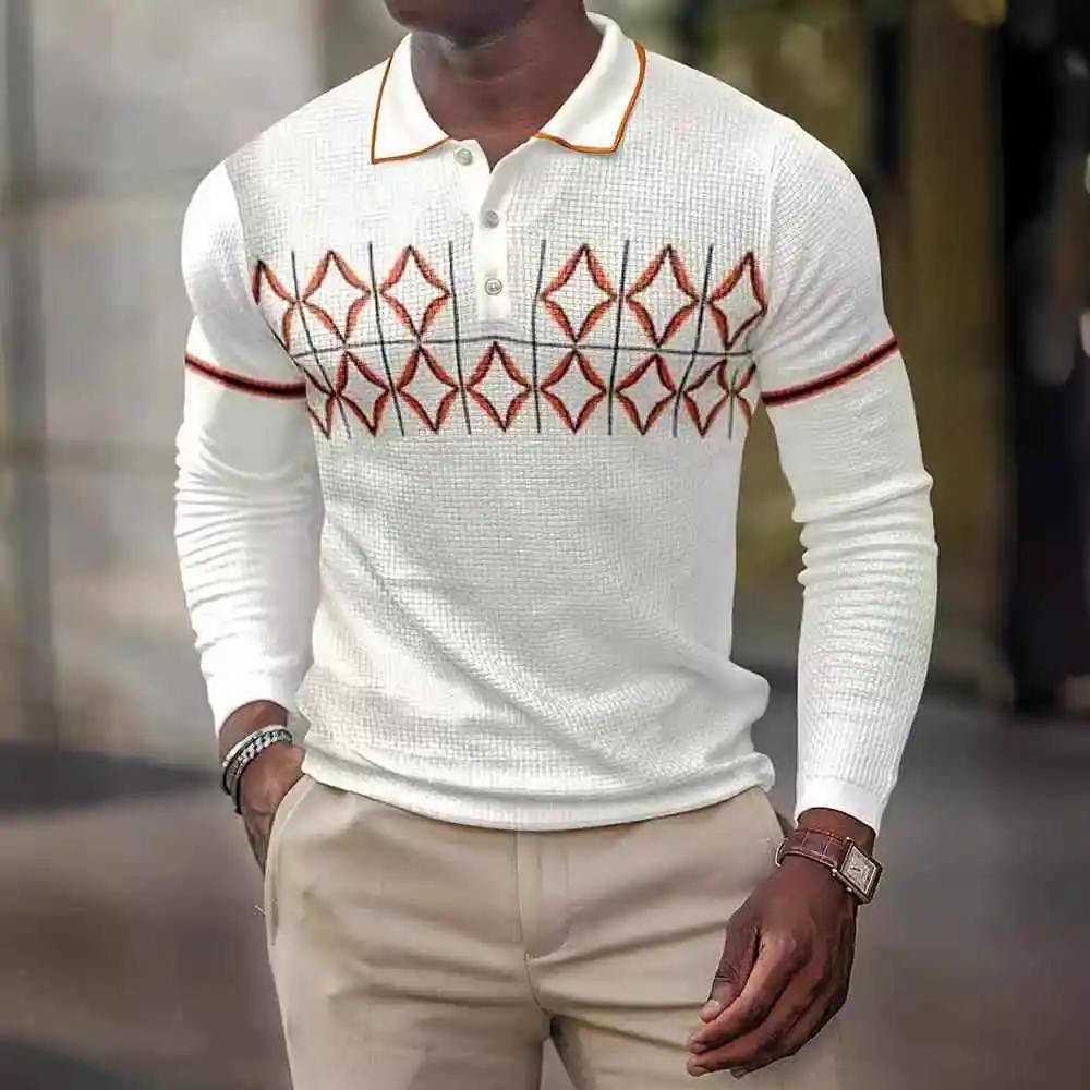 Vintage Patchwork Men's  Shirt Zebra Stripes Plaids Loose Fit Long Sleeve Breathable Polyester Spring 2024 Fashion