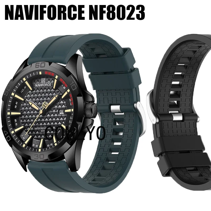 Браслет для NAVIFORCE NF8023, мужской ремешок для часов, силиконовый спортивный браслет, 22 мм