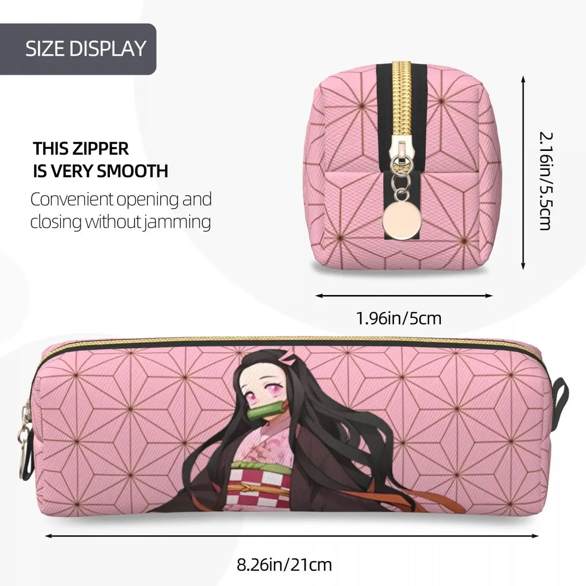 شيطان القاتل مقلمة جديدة النساء لطيف Nezuko حامل قلم أكياس طالب تخزين كبير مكتب هدية pencelcases