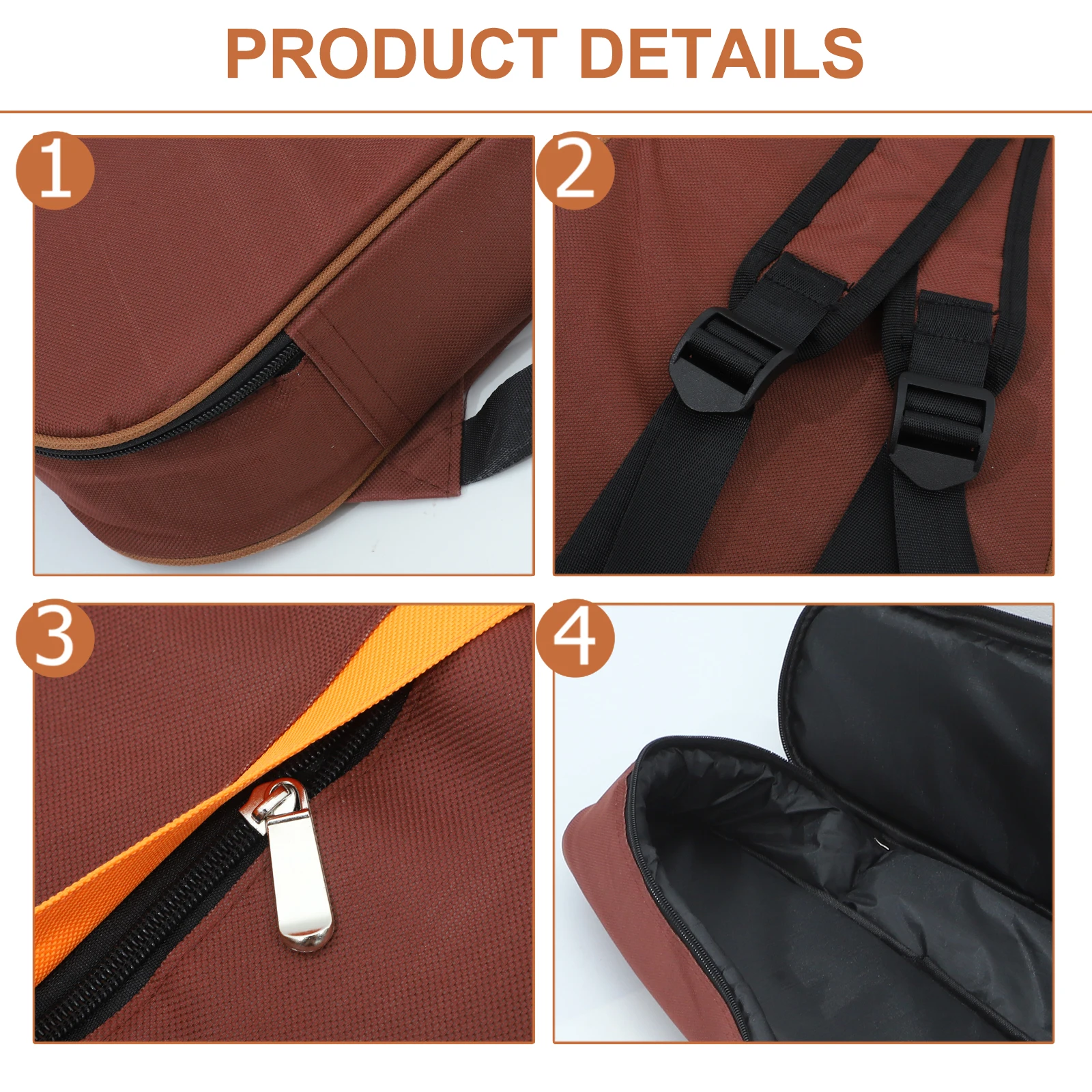 

Ukulele Bag Carrying for Portable Case Storage Musical Instrument Gig Brown Padded