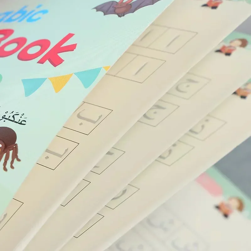 Kids Arabic Copybooks with Pen Practic Reusable Magical Writing Book Free Wiping Children Handwriting Early Learn