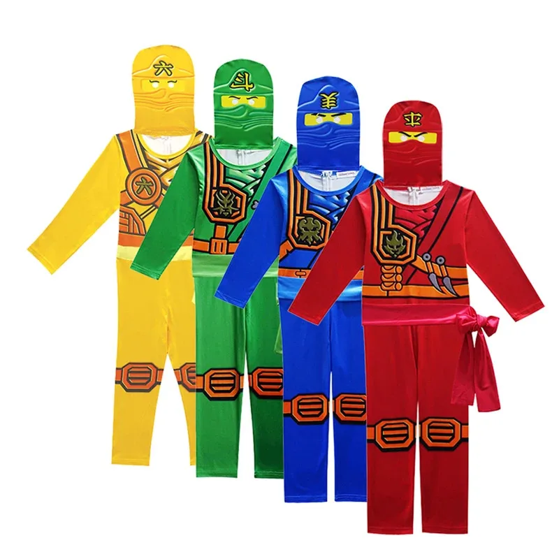 

Ninja Costume Kids Superhero Fancy Party Dress Zentai Jumpsuit Carnival Halloween Ninja Cosplay Anime Comic Role Play Suits