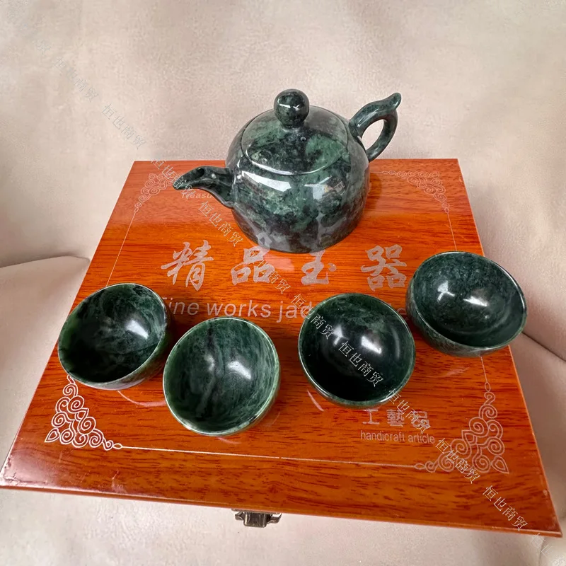 

Каменный чайник Yao Wang Zangyu, темно-зеленый нефритовый чайник Xishi, кувшин, чайная чашка, чайная чашка, маленький бокал для вина, миска для риса