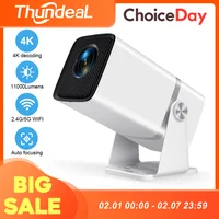 ThundeaL 4K Proyector Full HD FHD TD80W Android WiFi 3D Cine en casa TD80 Proyector de haz portátil Reunión Video Película PK HY320