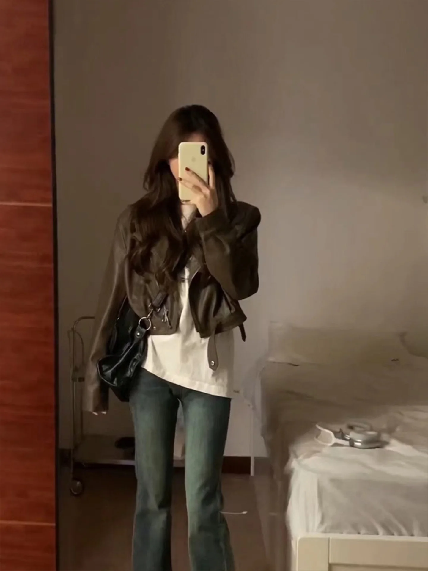 Bla PU 가죽 자켓 여성용 레트로 아메리칸 슬레 스위트 쿨 바이커 코트 초가을 겨울 소형 사이즈 대형 패션