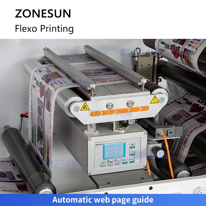 Zonesun ZS-RY4 Flexo Press Macchina da stampa flessografica Macchina da stampa per etichette Flexo Macchina da stampa Flexo a 4 colori