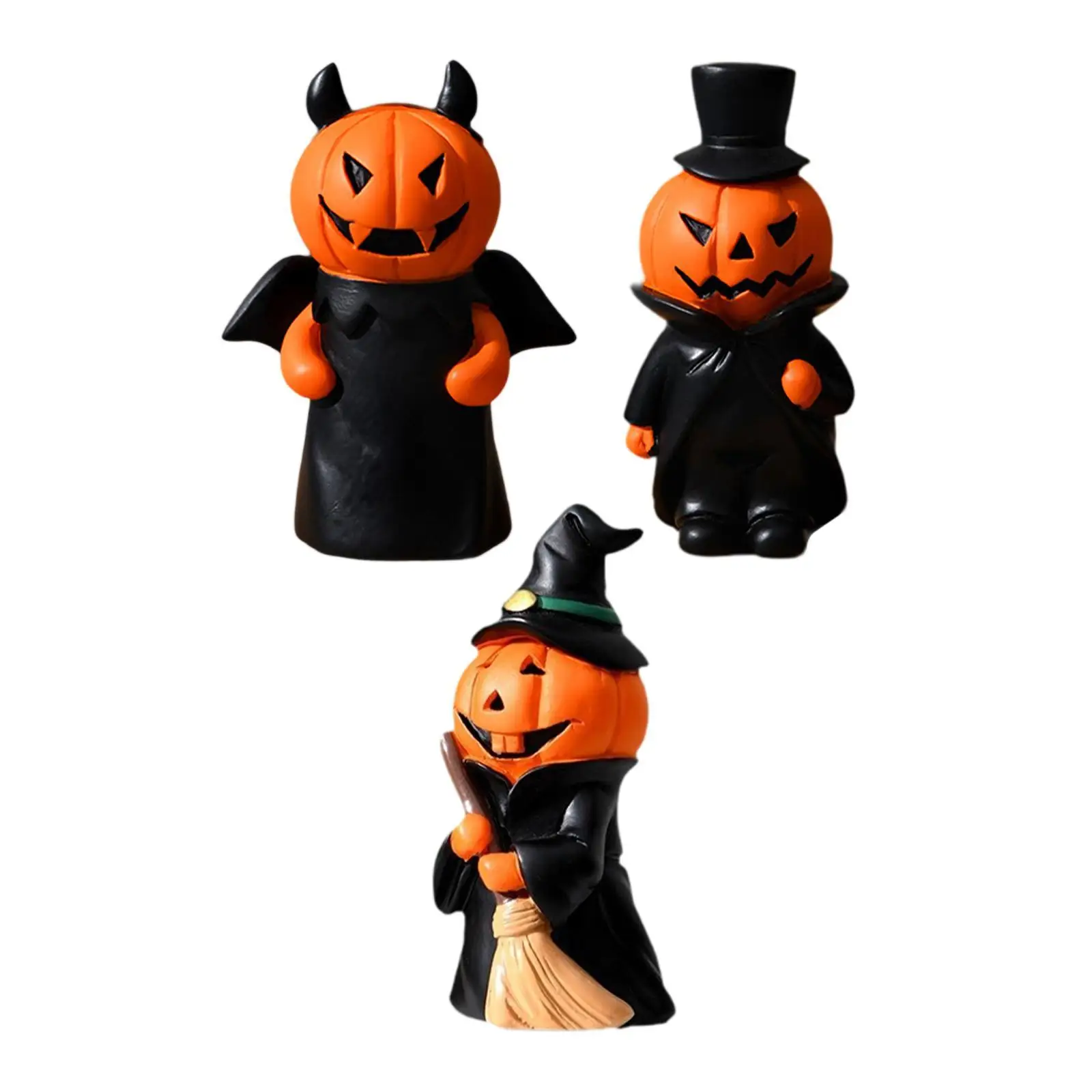 Miniature Pumpkin Figurine Sculpture Resin for Tabletop Fireplace Mantel Car