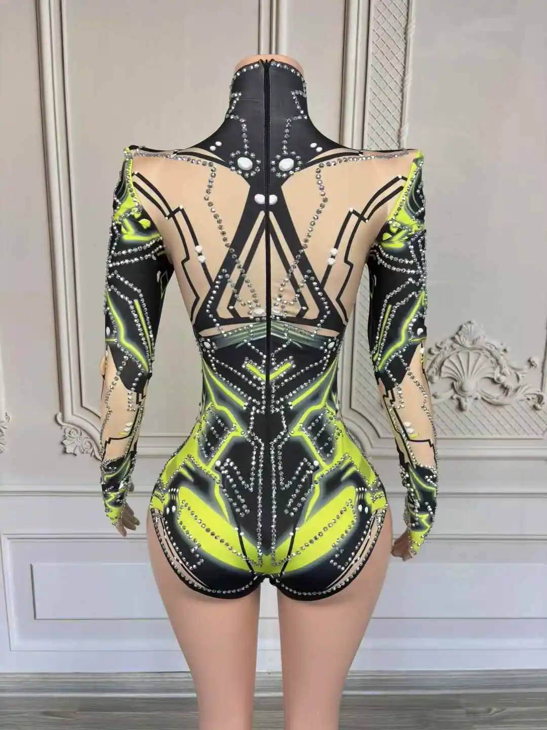 Seksowne błyszczące body sceniczne klub nocny bar DJ damy gogo tancerka grupa kombinezon strój do tańca na rurze cosplay Halloween stroje sceniczne