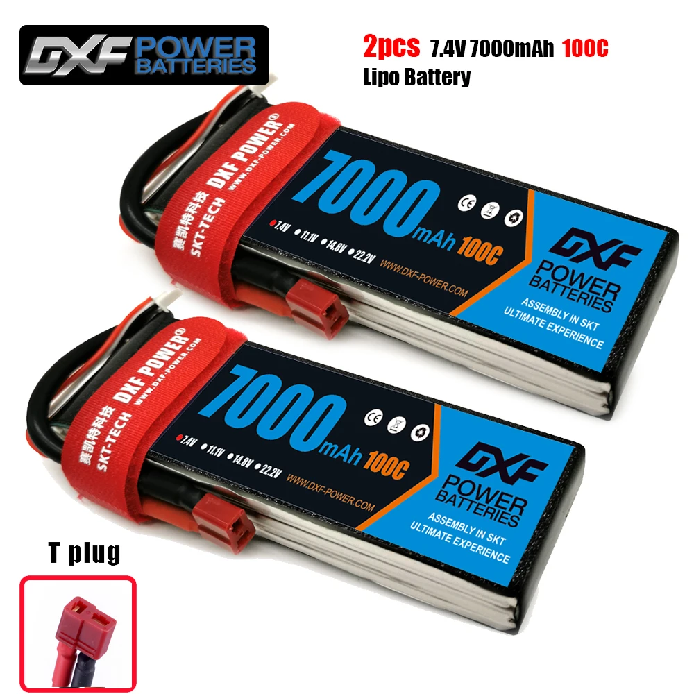 2PCS Batterien Lipo 7,4 V 11,1 V 14,8 V 22,2 V 2S 3S 4S 6S 6500mah 7000mah 100C 200C Graphene Lipo Softcase für Heicopter Drone Auto