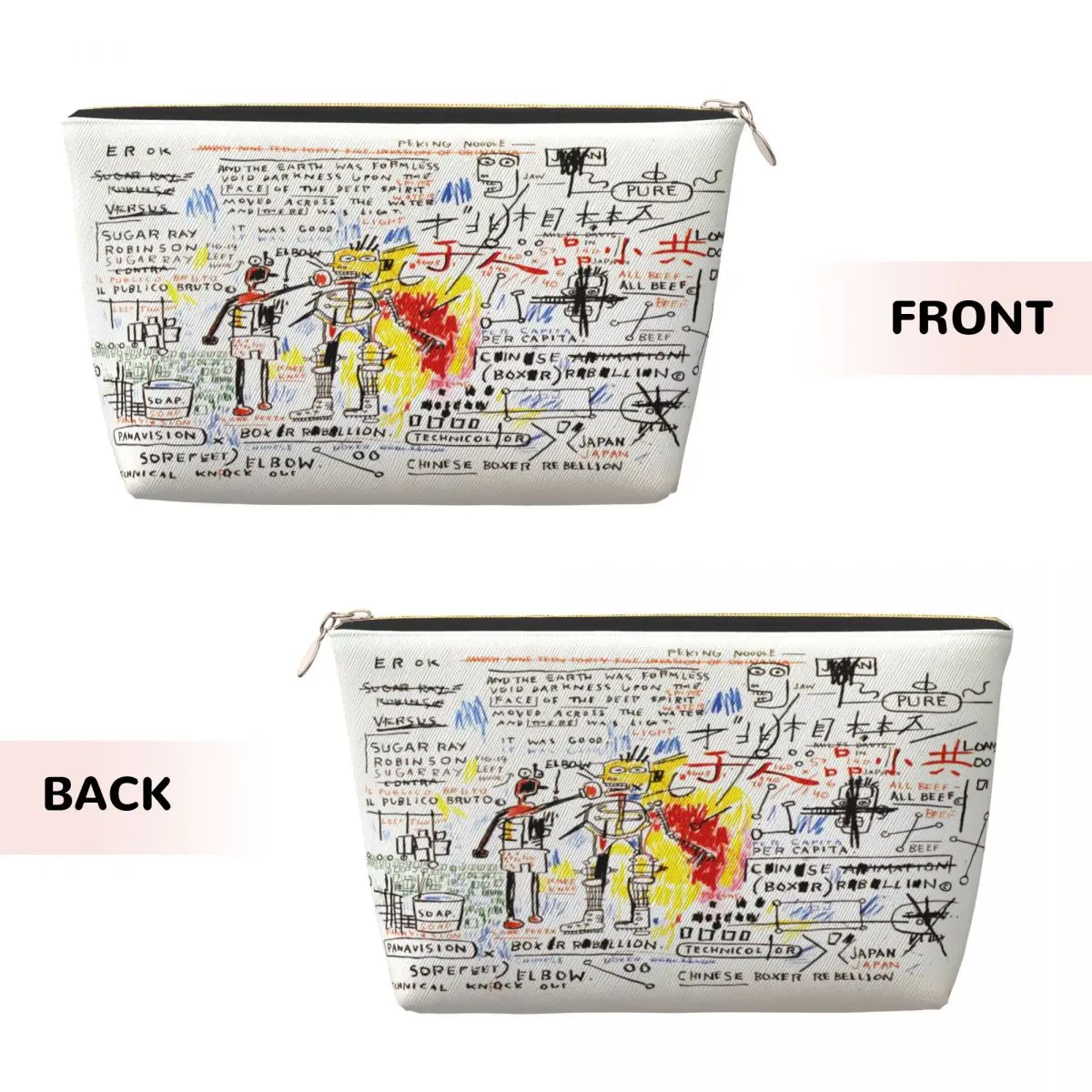 Custom Vectorised Famous New York Street Art Cosmetic Bag Michel Jean Basquiats Makeup Case Beauty Storage Toiletry Bags