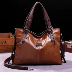 2023 Nieuwe Mode Casual Draagtas Vrouwen Handtassen Zacht Lederen Schoudertassen Vintage Grote Capaciteit Crossbody Handtas Voor Dames