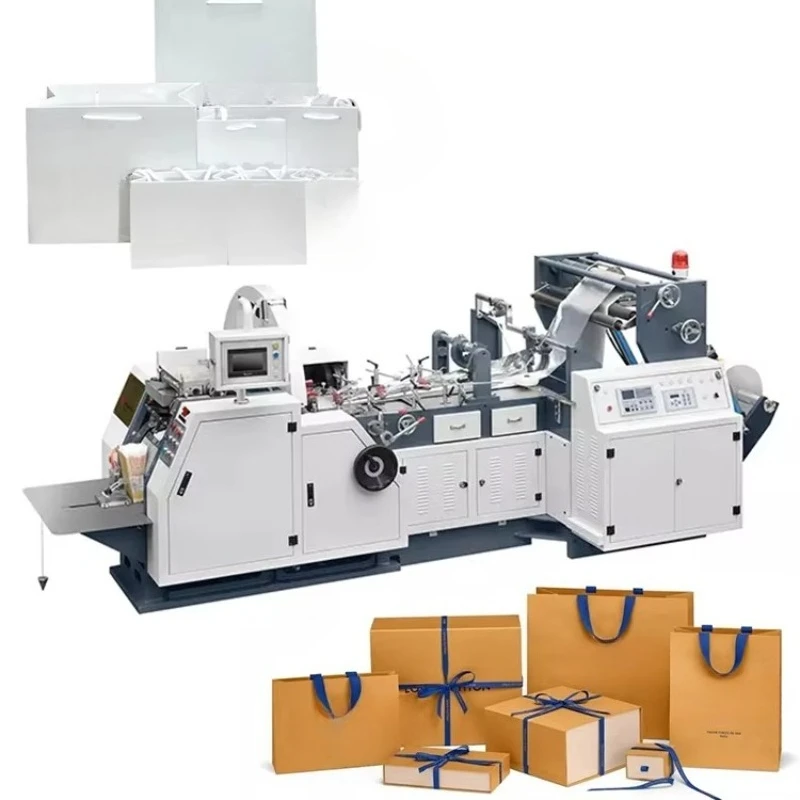 Commercial Paper Bag Production Line, Roll Feeding Design Square Bottom Paper Bag Equipment