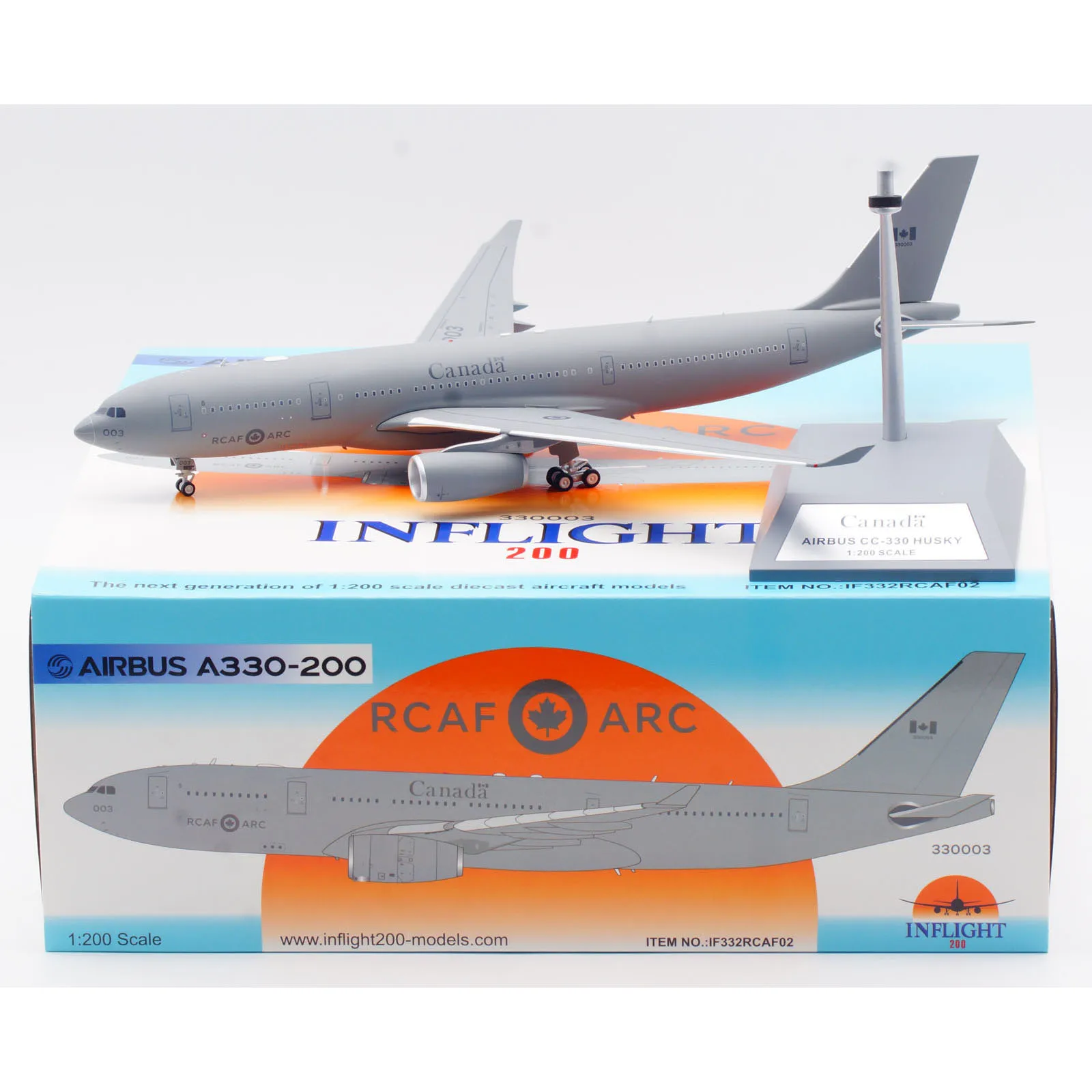 INFLIGHT-Alloy Colectible Plane Gift, Air France Aviation Force, Airbus A330-200 Diecast Aircraft Jet Model, IF332RCAF02, 330003, 1:200