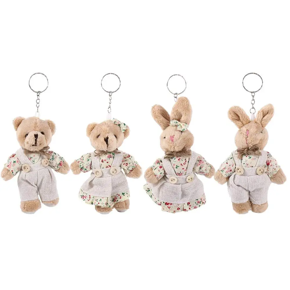 Car Key Ring Ornaments Plush Toy Couple Pendant Bag Pendant Bear Pendant Plush Doll Key Chain Women Key Holder Rabbit Pendant