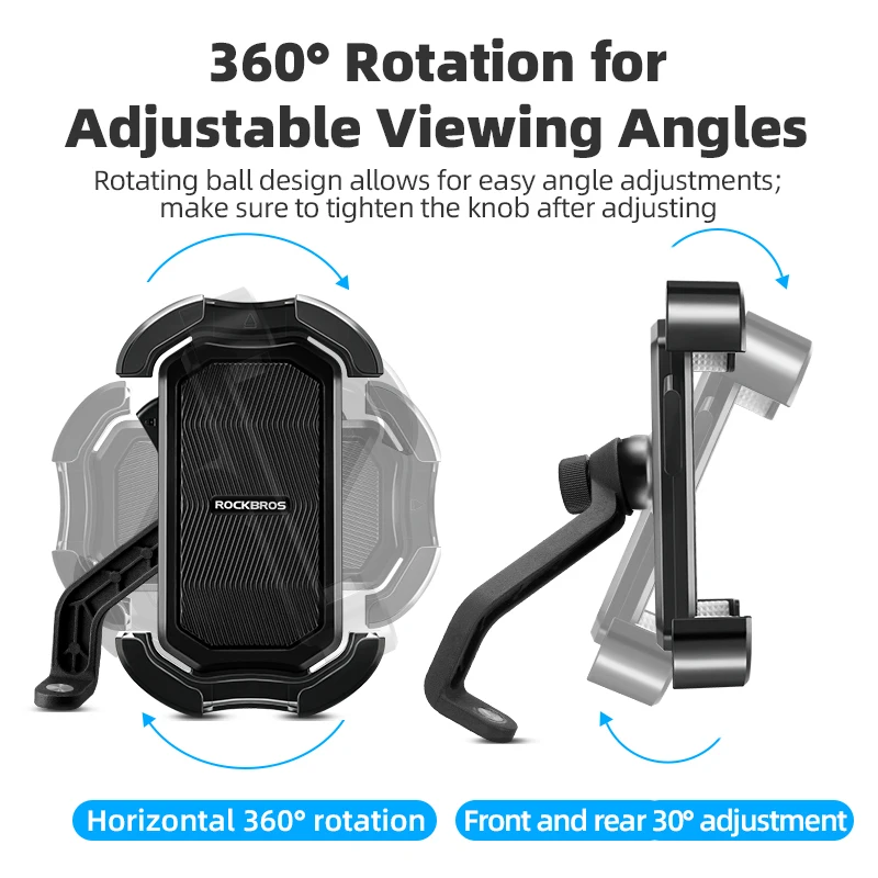 ROCKBROS Bicycle Phone Mount 4.7-6.8 Inch Shockproof 360° Rotate E-bike Motocycle Bike Phone Holder Cycling Phone Stand Bracket