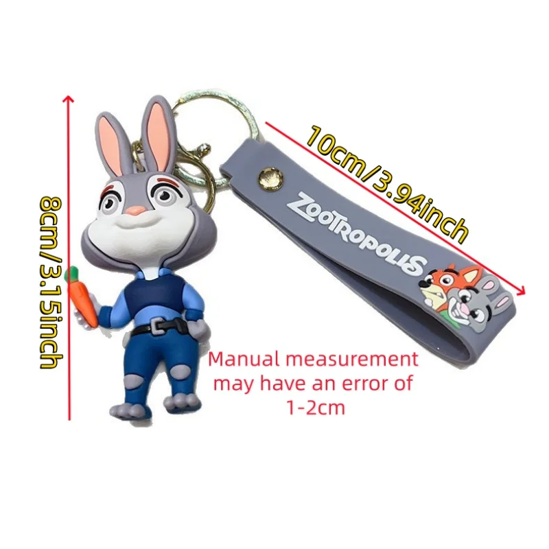 Gantungan Kunci Bahan PVC Zootopia Judy, Gantungan Tas Boneka Kartun, Dekorasi Gantungan Kunci Mobil