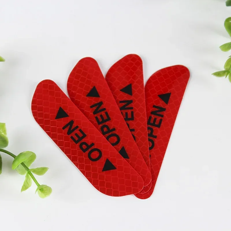 4Pcs Universal Exterior Accessories Warning Mark Reflective Tape Car Door Stickers