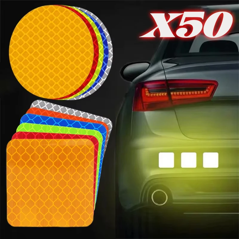 10/30/50pcs Electric Vehicle Motorbike Night Safety Warning Stickers Powerful Reflective Waterproof Helmet Stickers Auto Parts