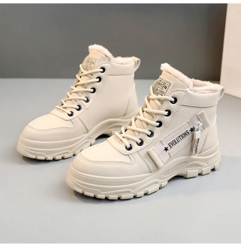 Casual High-top Shoes for Women Winter Snow Boots Warm Womens Sneakers Platform Ankle Boots Plus Size 45 zapatillas de mujer