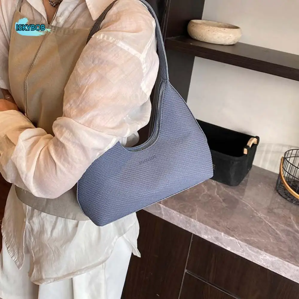 

Shoulder Bag Elegant PU Hobo Bag Solid Color Large Capacity French Underarm Bag Anti-Splash Water Beige Texture Handbag Work