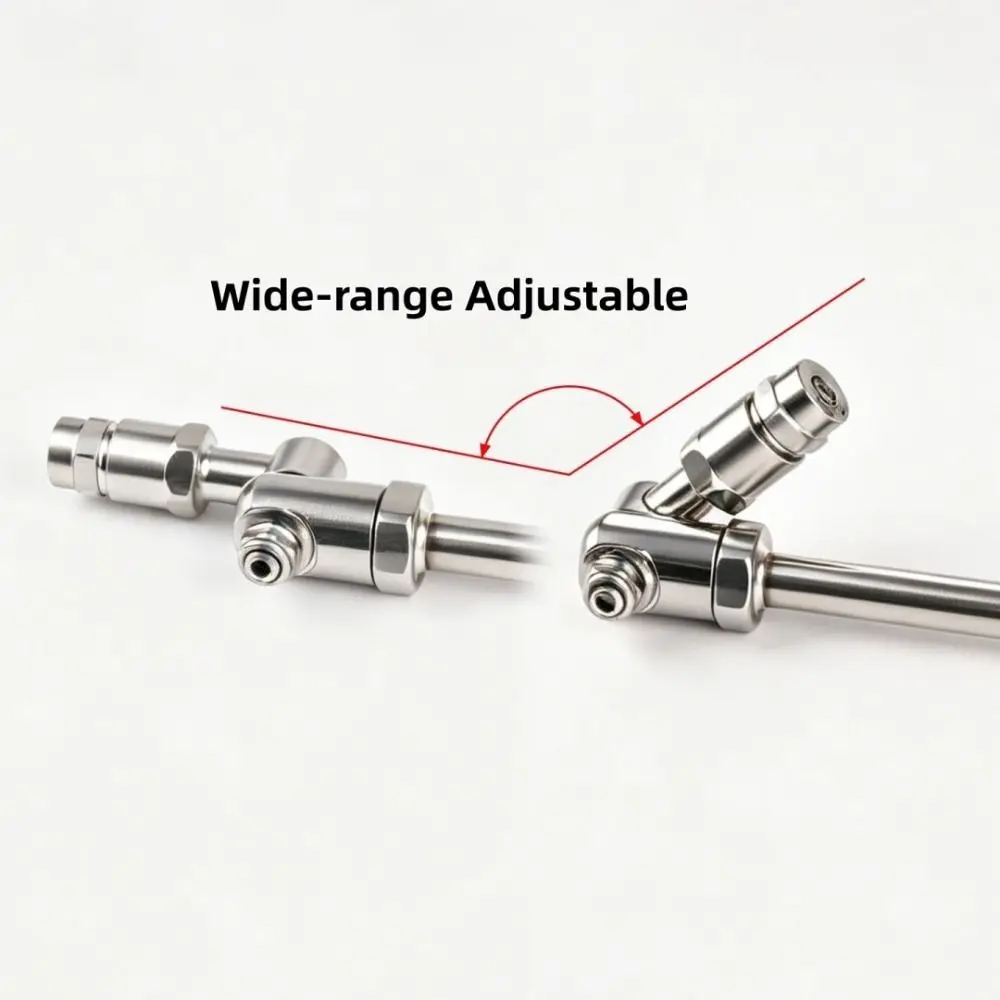 360° Swivel Air Conditioner Cleaning Rod 25° Fan Nozzle Wide-Angle Spray HVAC Coil Cleaning Nozzles Stainless Steel