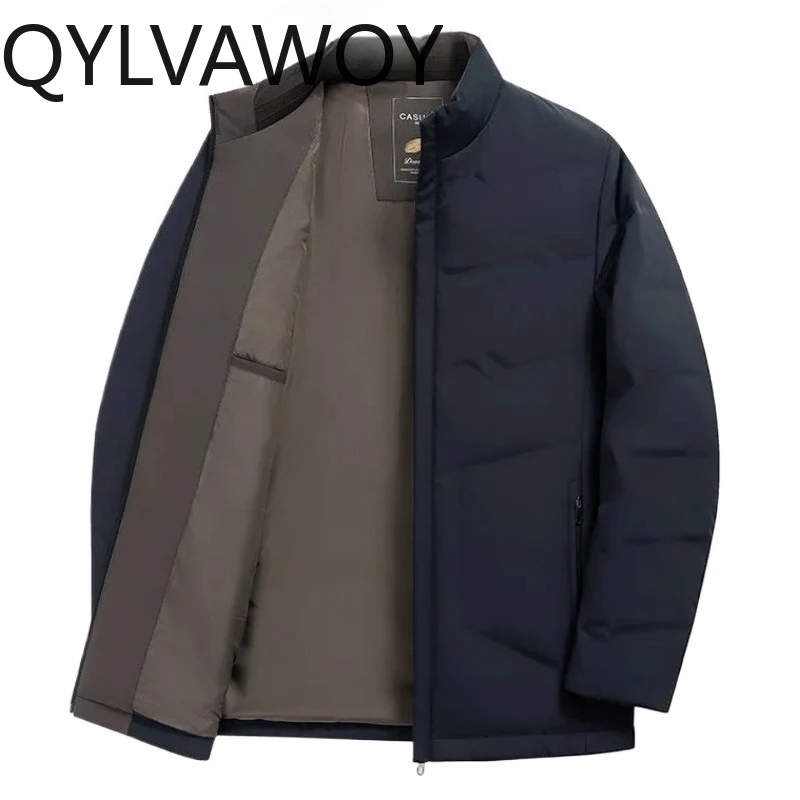

QYLVAWOY Мужская зимняя куртка-пуховик без рукавов с 85% утиным пухом, легкая теплая куртка с воротником-стойкой, Doudoune Hommes