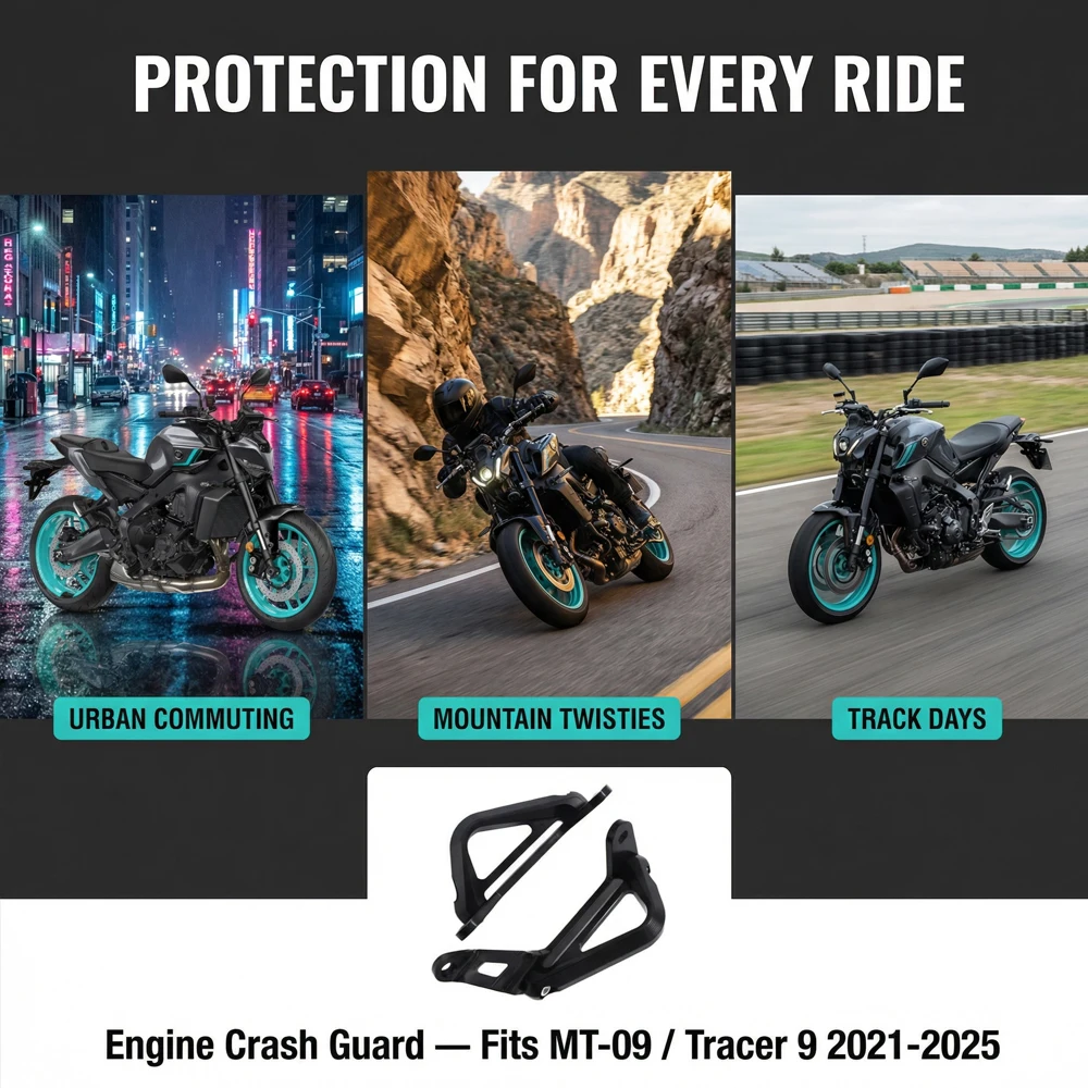 

For YAMAHA MT-09 MT09 SP Tracer 9 Tracer 9 GT 2021-2025 Motorcycle Side Engine Guard Crash Bar Bumper Fairing Frame Protector