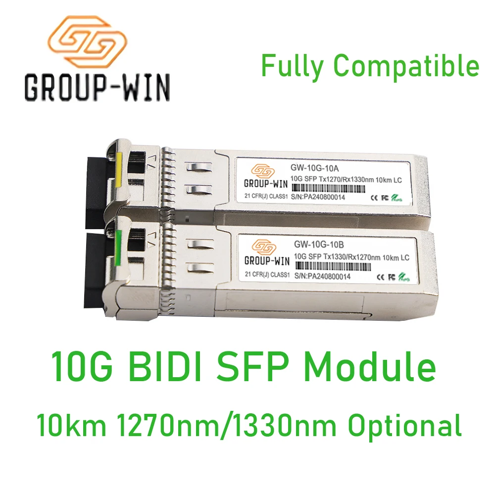 10G SFP+ BIDI Transceiver,10/20/40/60/80/100Km 1270nm/1330nm for Cisco SFP-10G-BX20D-I/SFP-10G-BX20U-I, Ubiquiti UniFi, Mikrotik