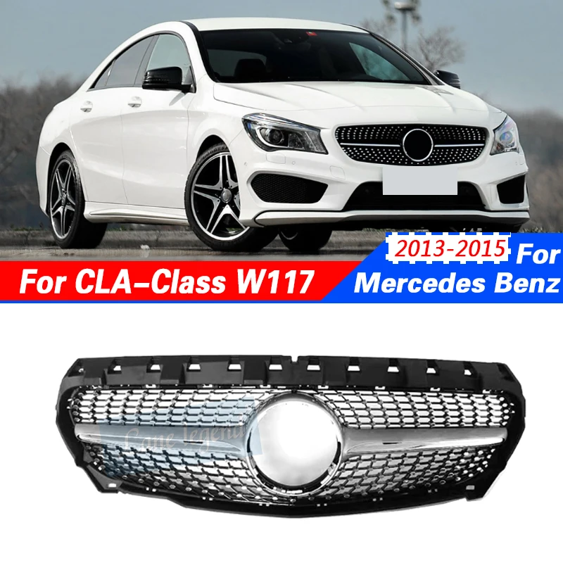 Front Bumper Grille For Mercedes Benz CLA Class W117 2013-2015 Sport Racing Grill Diamond Style Facelift ABS Auto