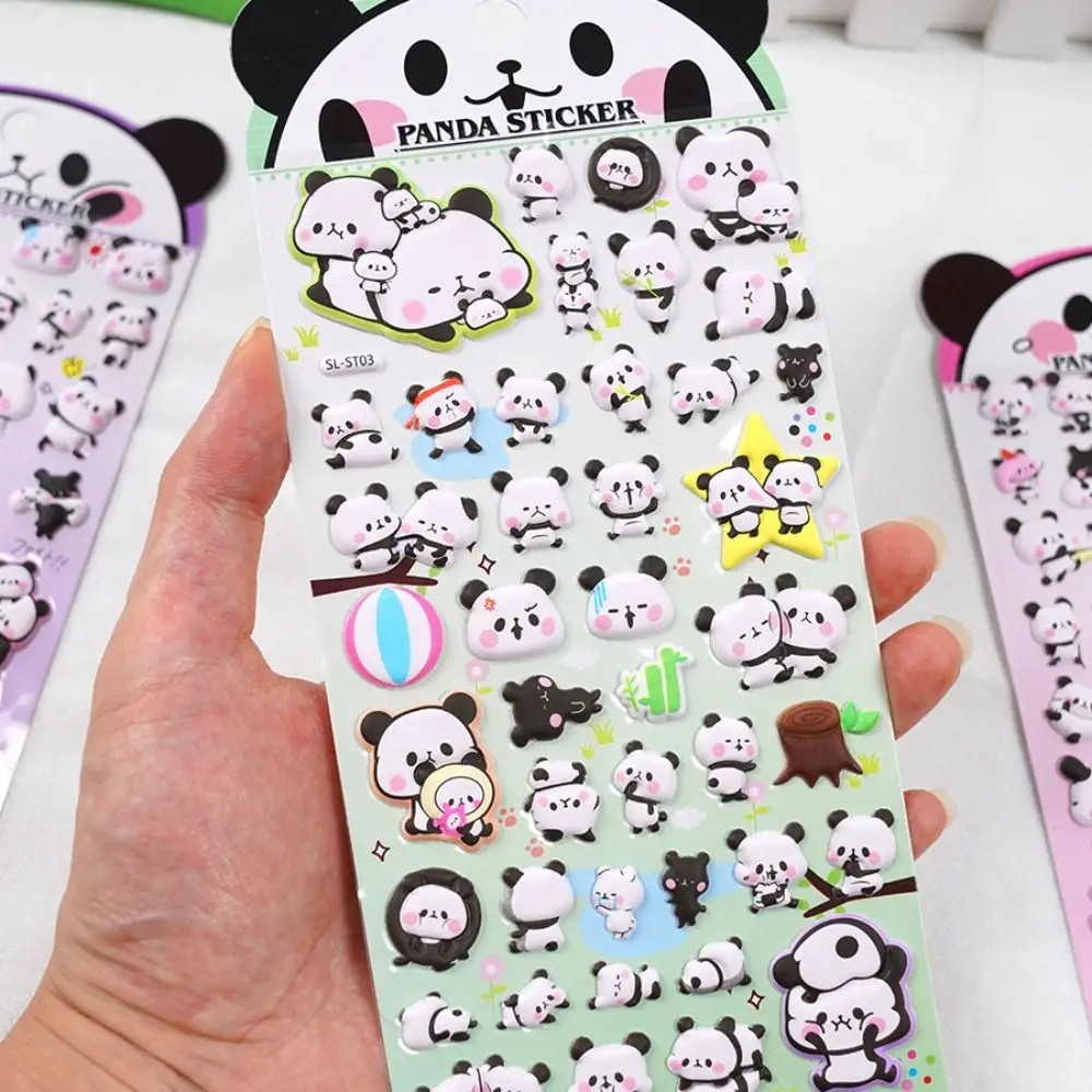 Kawaii 3D Puffy Panda Daily Life Stickers Scrapbooking Diy Journal Stationery Sticker Cute Deco Aesthetic Art Supplies