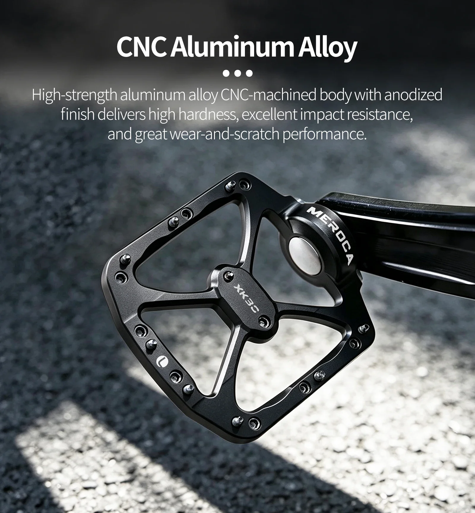 MEROCA CNC Aluminiumlegierung, abgedichtete Lager, rutschfeste Pedale, Achsenlose Fahrrad-Flachpedale 9/16" für Mountainbike- und Rennradpedale – Detail 6