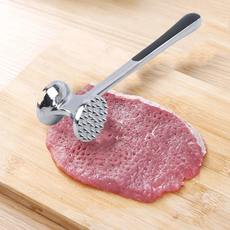 Marteau à viande Double face en acier inoxydable, outil de cuisine professionnel pour adoucir le Steak, le bœuf et le porc