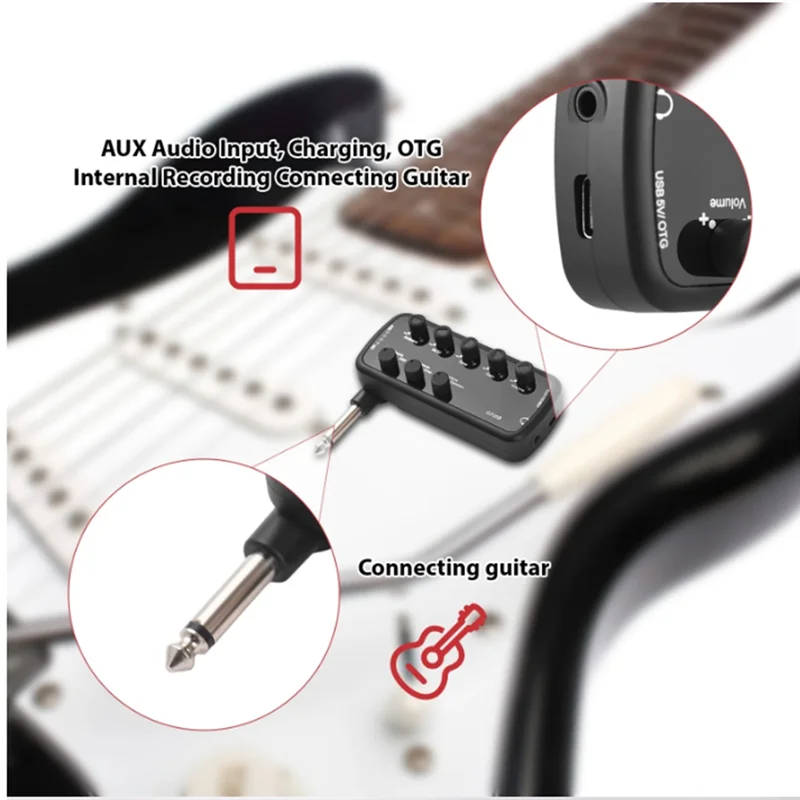 

AS98-Bass Amplifier Mini Amp Portable Headphone Bass Amplifier Plug And Play