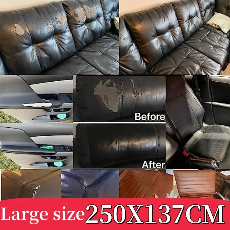 Wear-resistant Scratch-resistant Car Seat Leather Self-adhesive Leather Sticker Repair 250X137CM Leather Tool for Fix Sofa Chiar