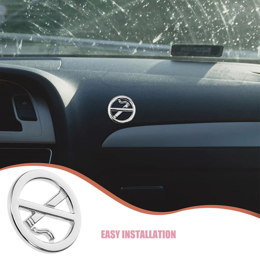 2 قطعة ملصق معدني ممنوع التدخين واضح ثلاثية الأبعاد علامة تحذير ذاتية اللصق للسيارة الداخلية مركبة المنزل مكتب الأعمال استخدام الفضة