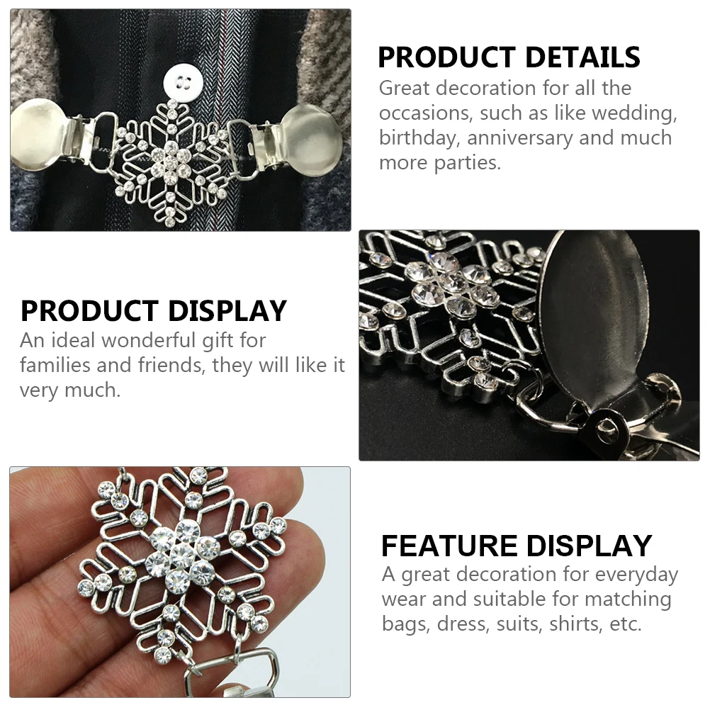 2 قطعة بروش سبيكة ندفة الثلج شكل المرأة موضة الثدي دبوس شيك الملابس الديكور بروش حلية لعيد ميلاد الذكرى #6