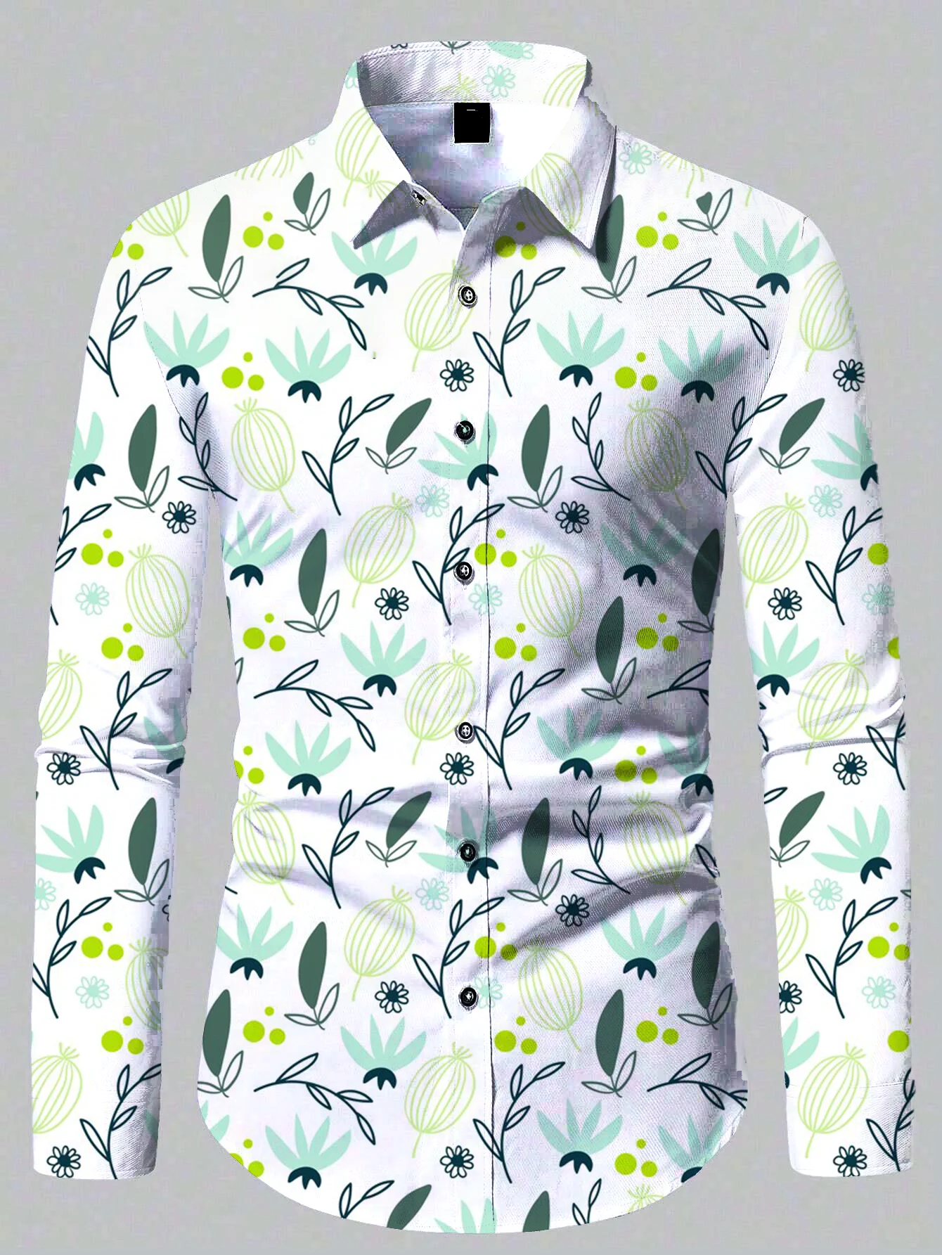 

2025New Outdoor Fashion Comfortable 3d Printed Floral Pattern Shirt Beach Sun Casual Slim Fit Mens Shirt Long Sleeve Shirt