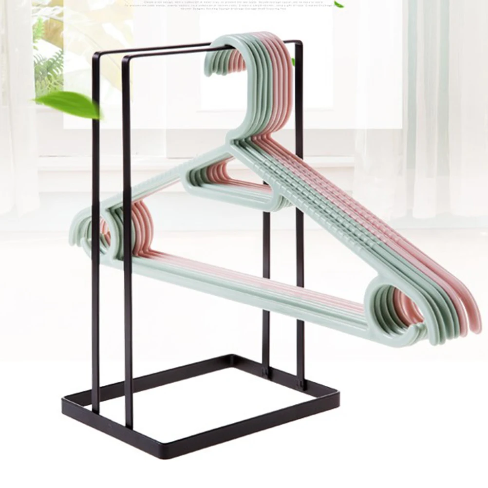 

Iron Hanger Storage Rack Clothes Organizer Shelf Non Punching Wardrobe Household Holder Simple Stable Practical