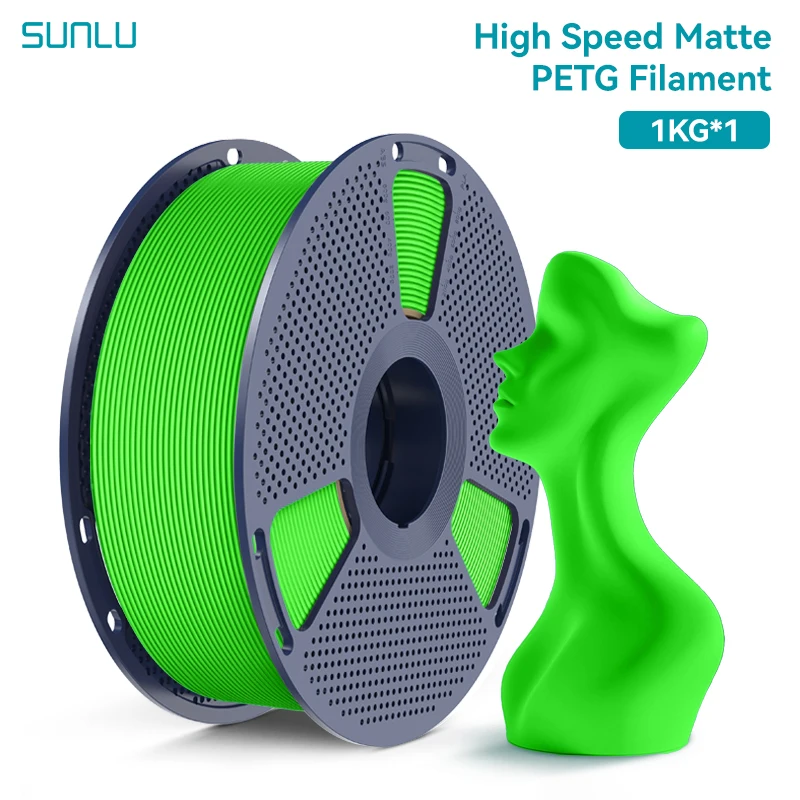 SUNLU Mattes PETG 1KG 3D-Filament 600mm/s Hochgeschwindigkeits-Mattfinish 1,75mm±0,02mm Sauber Gewickeltes PETG für die Meisten FDM-Drucker