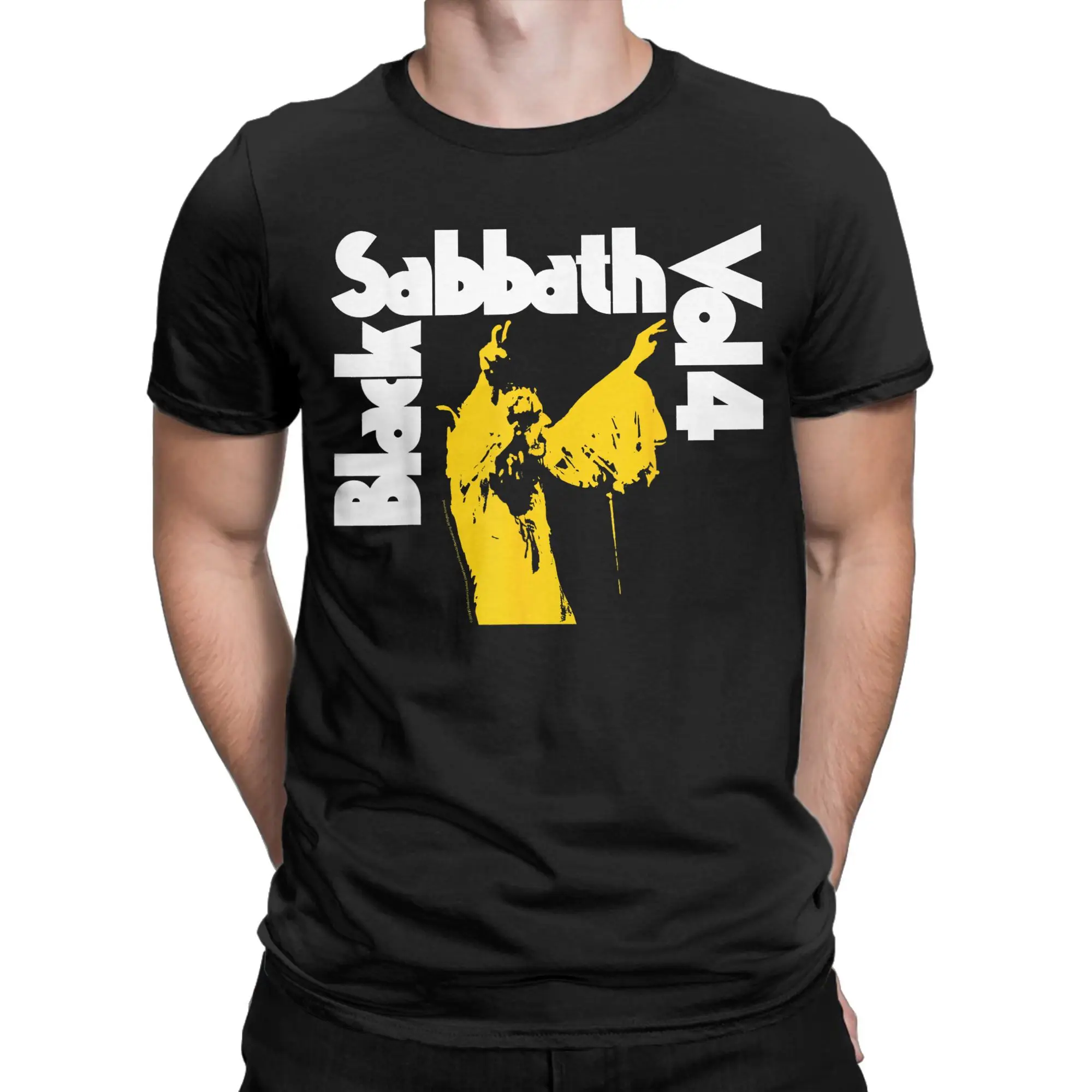 Black Sabbath Vol 4 T-Shirt Summer Heavy Metal Rock Band Awesome T-Shirts 100% Cotton Tee Shirt Short Sleeve Casual Tees