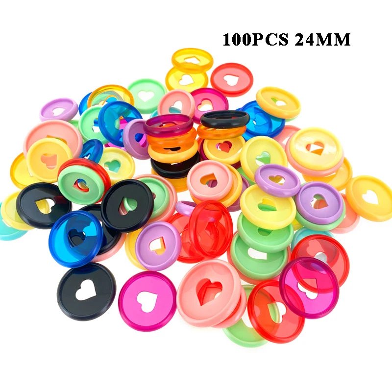 

100 шт., зажимные блокноты в форме сердца, 24 мм