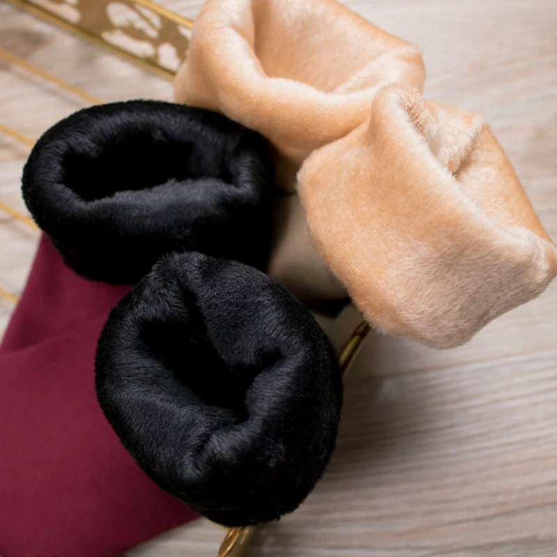 Winter Warm Women Socks Soft Thicken Thermal Plush Socks Girls Solid Color Velvet Wool Snow Boots Floor Socks Home Sleeping Sock