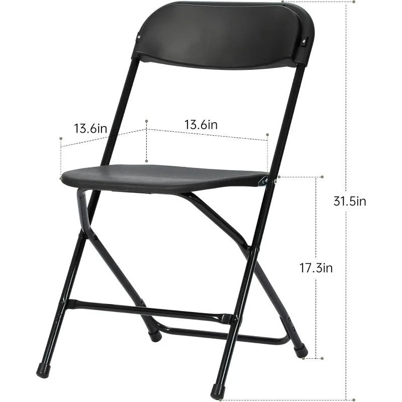 10 PCS Plastic Folding Chair, Portable Commercial Chair, 350 LB Capacity Premium Plastic Folding Chairs