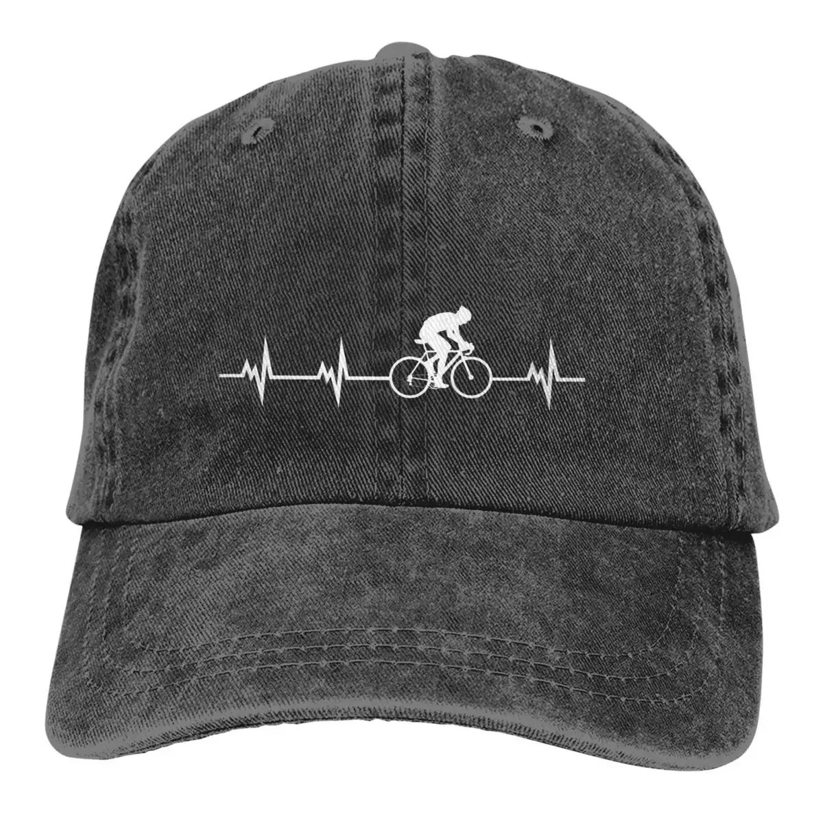 Washed Men's Baseball Cap Heartbeat Trucker Snapback Caps Dad Hat Cycling Cycle Sport Movement Golf Hats