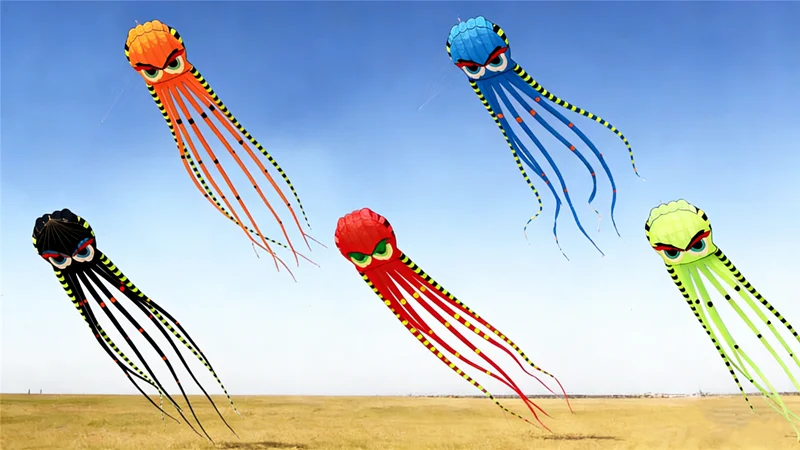 8m Octopus kites garden toys Power kite professional paragliding inflatable show kites brazilian flying kite koinobori soft kite