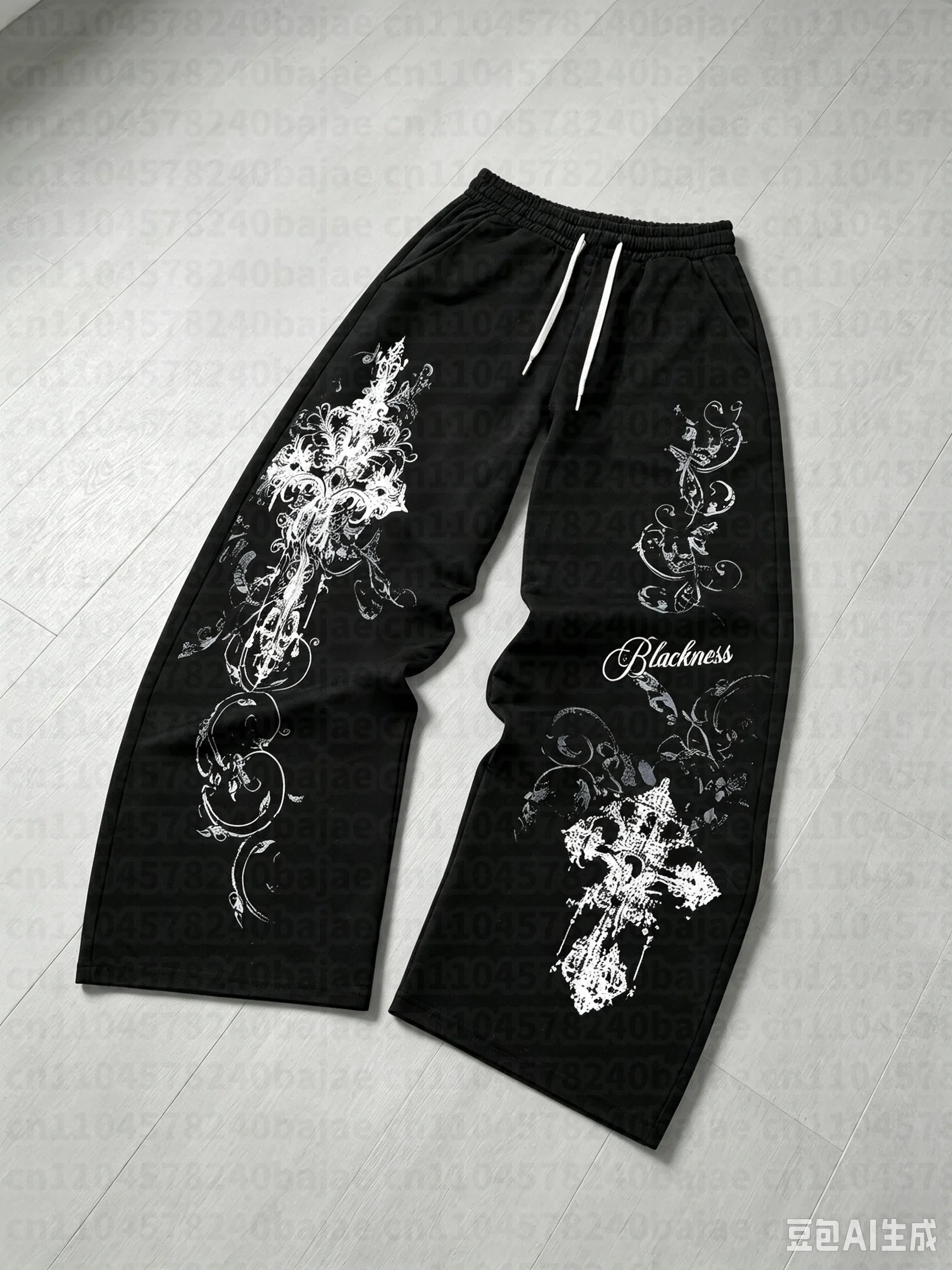 2026 Sommer Neue Modetrends Y2K Buchstaben-Flammen-Stern-Print Weite Jogginghose Unisex Kordelzug Lose Hip-Hop Streetwear – Detail 5