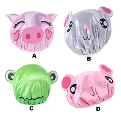 Double-layer Children Cartoon Waterproof Shower Cap Cute Baby Bath Cap