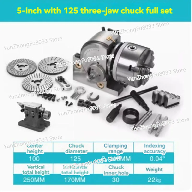 Horizontal Vertical Universal  Indexing Table Rotary Table Dividing Head  3-Jaw Chuck Milling Tools